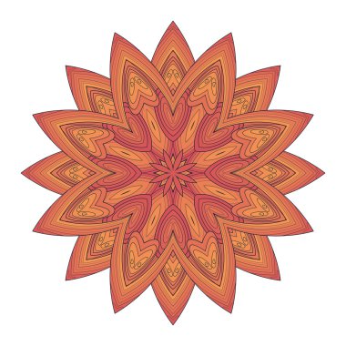 Güzel Deco renkli kontur Mandala