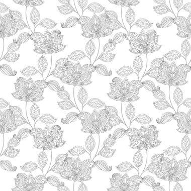 Kusursuz tek renkli çiçekli desen.