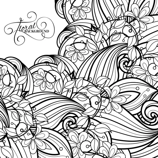 Fondo floral monocromo — Archivo Imágenes Vectoriales