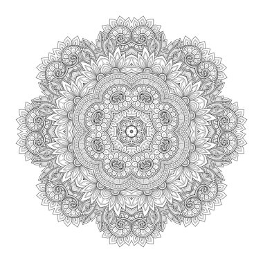 Deco tek renkli kontur Mandala