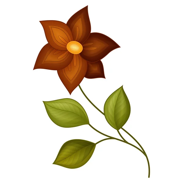 Vetor bela flor de contorno colorido — Vetor de Stock