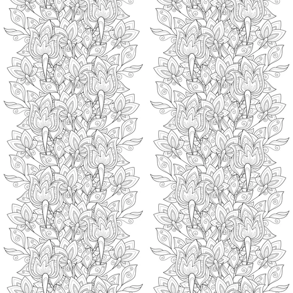 Modèle floral monochrome — Image vectorielle