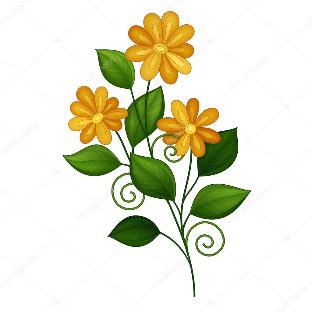 Bellissimi fiori di contorno colorati elemento di disegno floreale di vettore — Vettoriali di Krivoruchko