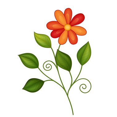 Vektör güzel kontur çiçek renkli