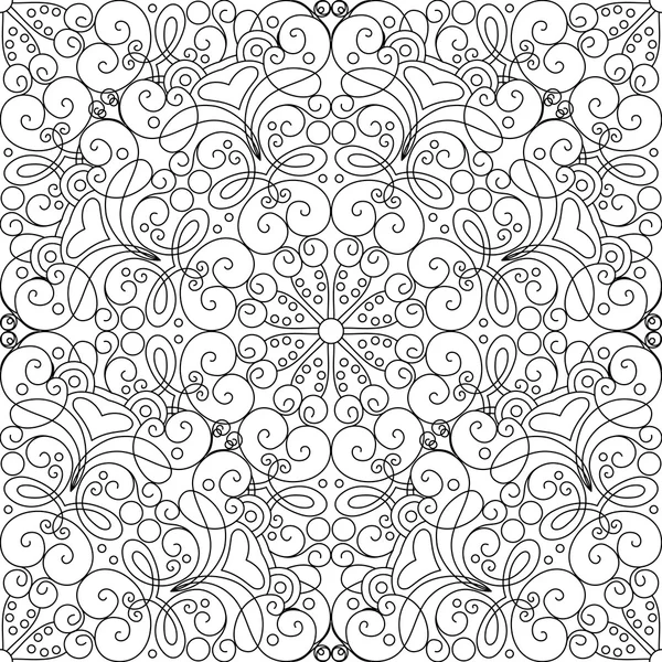 Seamless Monochrome Ornate Pattern — Stock Vector