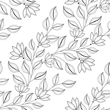 Kusursuz tek renkli çiçekli desen.