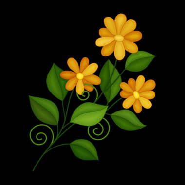 Kontur renk basit çiçek