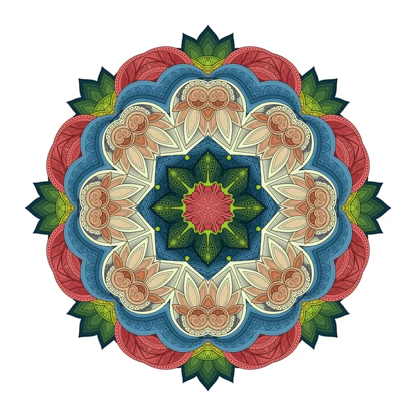 Deco contorno colorido Mandala — Vetor de Stock