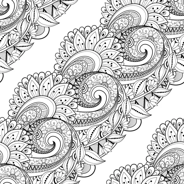 Seamless Monochrome Floral Pattern — Stock Vector