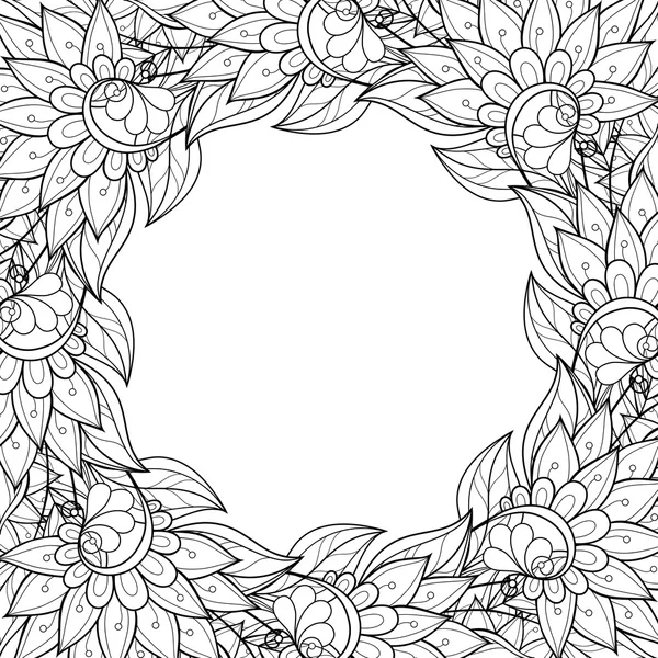 Fondo floral monocromo — Vector de stock