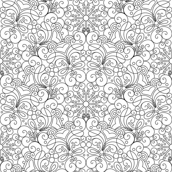 Motif orné monochrome sans couture — Image vectorielle