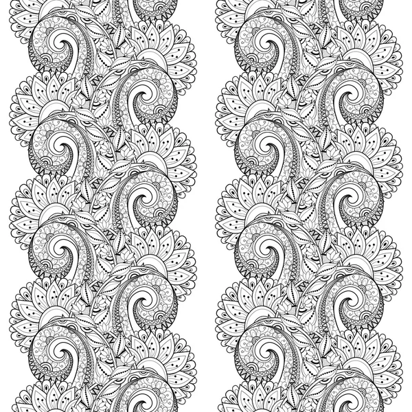 Seamless Monochrome Floral Pattern — Stock Vector