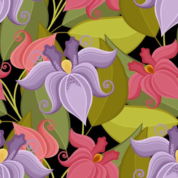 Modèle floral sans couture — Image vectorielle