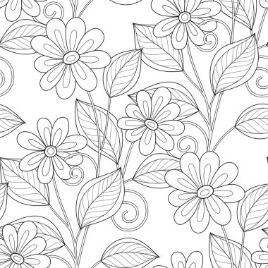 Kusursuz tek renkli çiçekli desen.