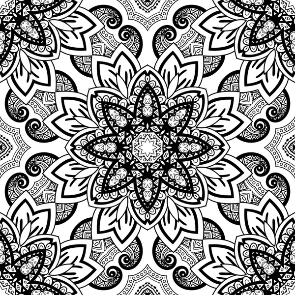 Patrón tribal blanco y negro abstracto — Vector de stock