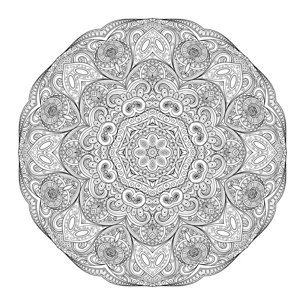 Déco Mandala Contour monochrome — Image vectorielle