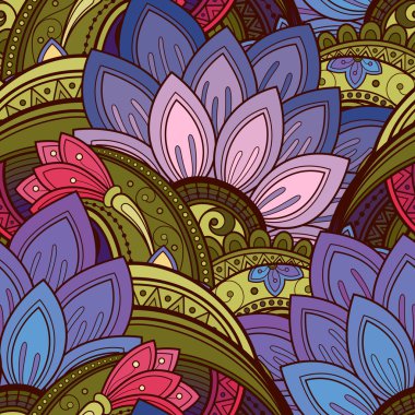 Soyut, dikişsiz çiçek deseni