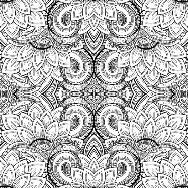 Padrão tribal preto e branco abstrato — Vetor de Stock