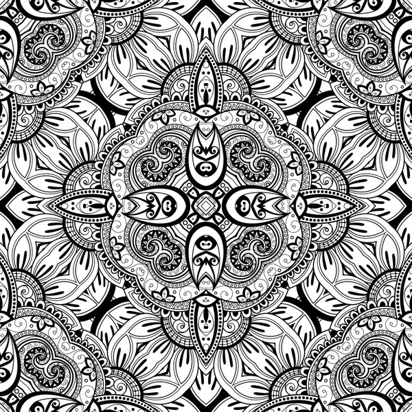 Patrón tribal blanco y negro abstracto — Vector de stock