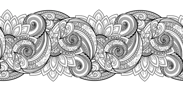 Motif floral monochrome sans couture — Image vectorielle