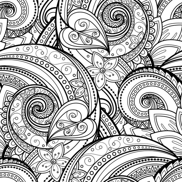 Seamless Monochrome Floral Pattern — Stock Vector