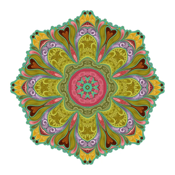 Цветной контур мандалы — стоковый вектор