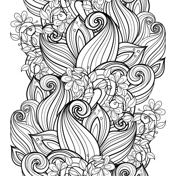 Seamless Monochrome Floral Pattern — Stock Vector