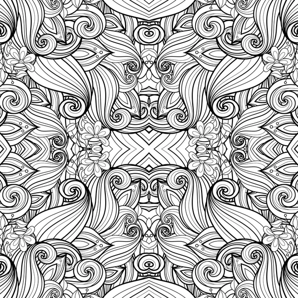 Patrón tribal blanco y negro abstracto — Vector de stock