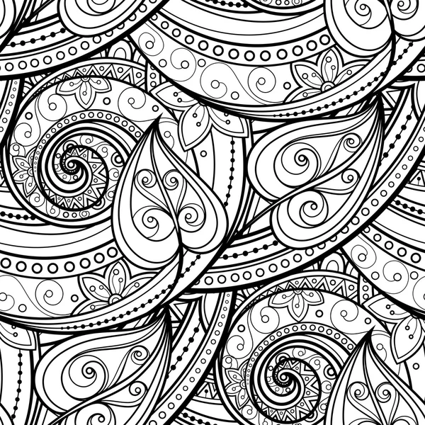 Seamless Monochrome Floral Pattern — Stock Vector