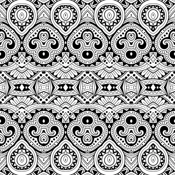 Patrón tribal blanco y negro abstracto — Vector de stock