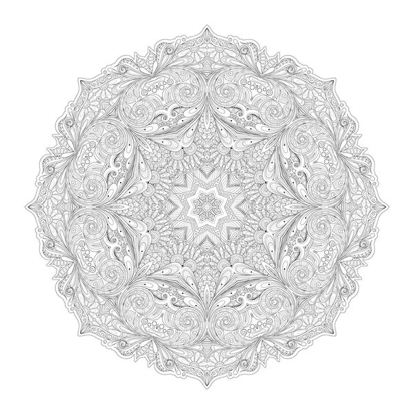 Deco Contorno monocromo Mandala — Archivo Imágenes Vectoriales