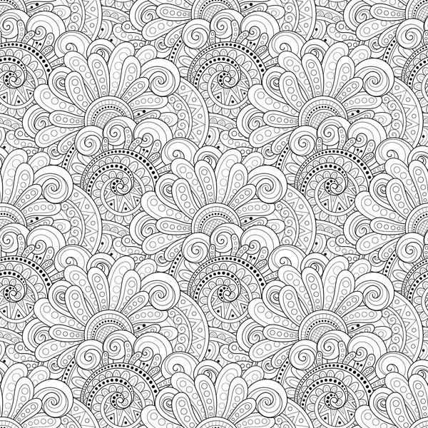 Naadloos Monochrome bloemenpatroon — Stockvector