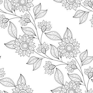 Kusursuz tek renkli çiçekli desen.