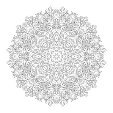 Deco tek renkli kontur Mandala