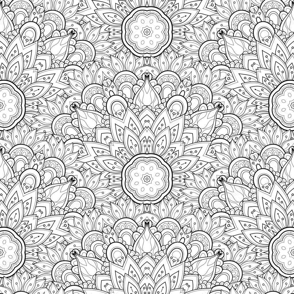 Seamless Monochrome Ornate Pattern