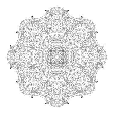 Deco tek renkli kontur Mandala