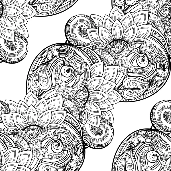 Naadloos Monochrome bloemenpatroon — Stockvector