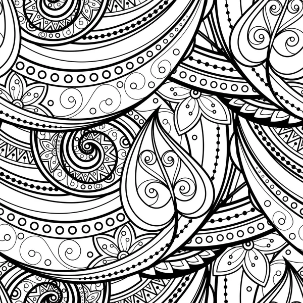 Seamless Monochrome Floral Pattern — Stock Vector