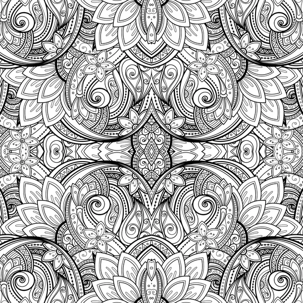 Modèle tribal abstrait noir et blanc — Image vectorielle