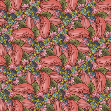 Soyut, dikişsiz çiçek deseni