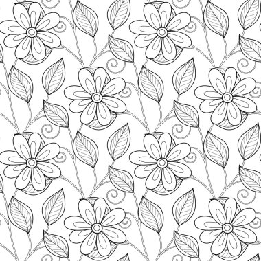 Kusursuz tek renkli çiçekli desen.