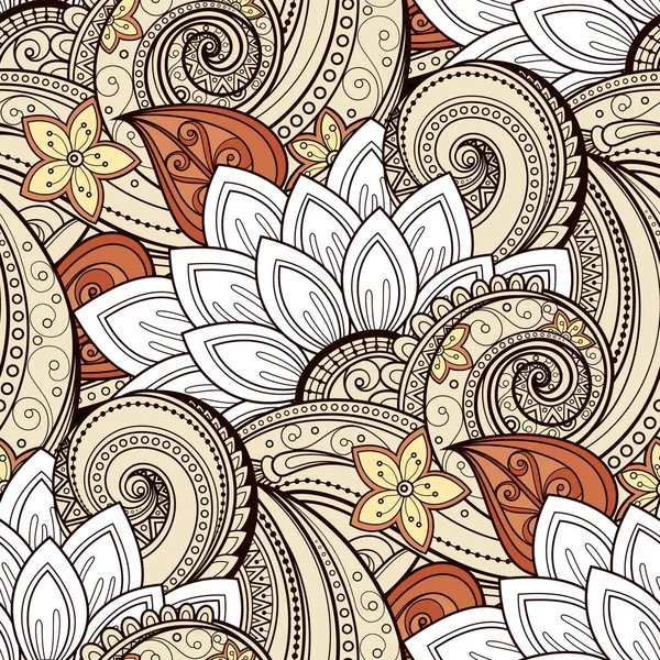 Motif Sans Couture Avec Motifs Floraux Vintage Texture Infinie Avec — Image vectorielle