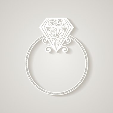 Vector Wedding Ring with Diamond