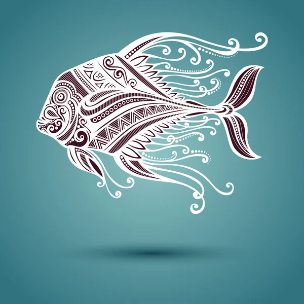 Abstrait Sea Fish. Conception à motifs — Image vectorielle
