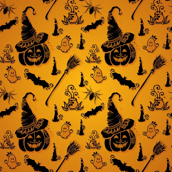 Seamless Halloween Pattern (Vector) — Stock Vector