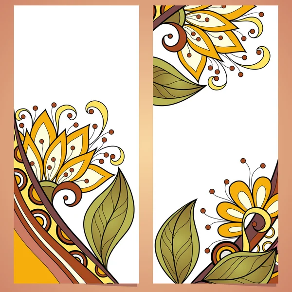 Conjunto vectorial de banderas florales — Vector de stock