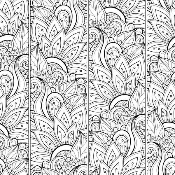 Patrón floral monocromático sin costura (Vector ) — Archivo Imágenes Vectoriales