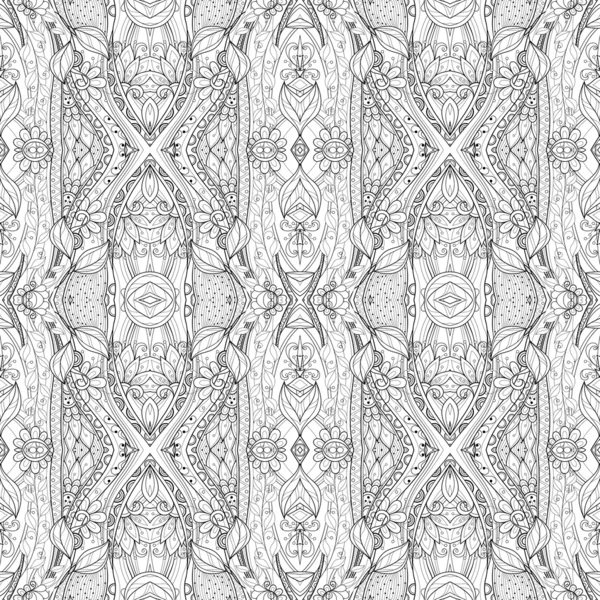 Motif floral monochrome sans couture (vecteur ) — Image vectorielle