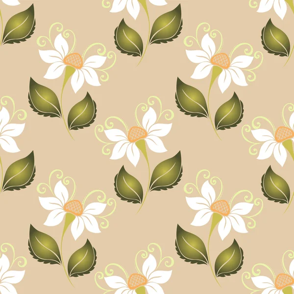 Seamless Floral Pattern (Vector) — Stock Vector