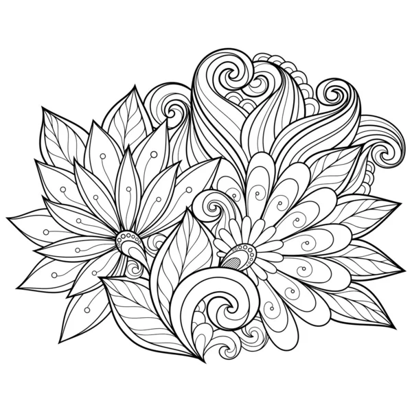 Fond floral monochrome — Image vectorielle